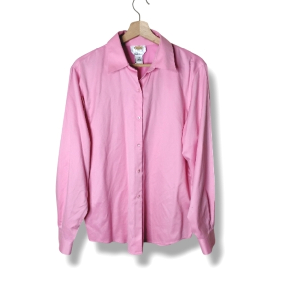 Talbots Womens Pink Wrinkle Resistant Button Up Blouse Size 12 Career - Picture 1 of 6